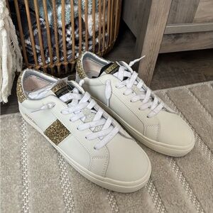 Vintage Havana White and Gold Glitter Sneakers
